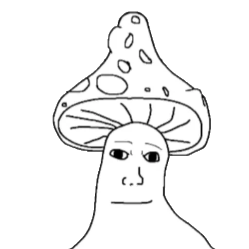figure, champignons de wojak, mème de champignon, tiges de champignons, mème shroomjak
