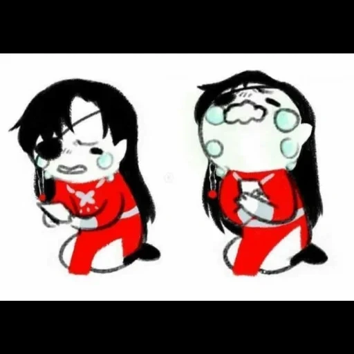 xie lian, brilliant da manhã, personagem chibi, padrão de anime bonito, ameixa branca sem rosto