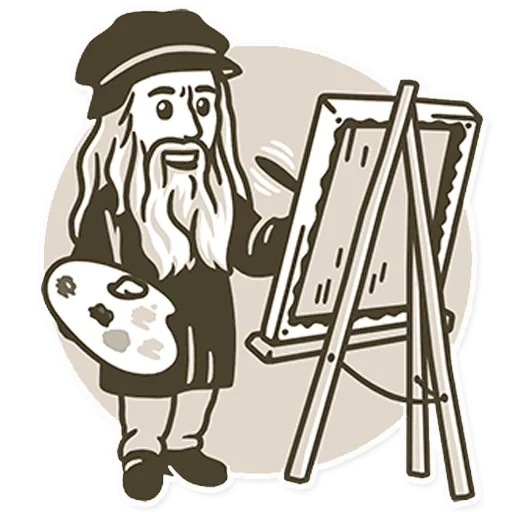 channel, illustration, painter easel cartoon