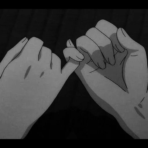 anime hands, hand manga, paired anime, aesthetics of the hands of anime, anime promise to the little finger
