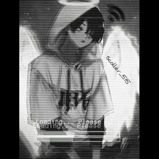 animación glicch, anime boy glicch, chico de arte de animación, animación chico miedo, tipo de animación con sudadera con capucha