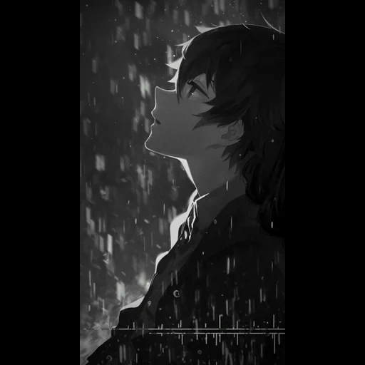 anime, picture, anime couples, anime rain, anime in the rain