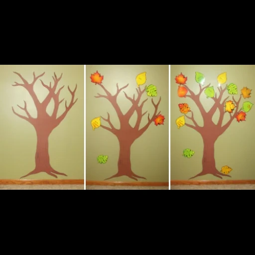 дерево, сезонное дерево, дерево аппликация, времена года дерево, дерево четыре сезона