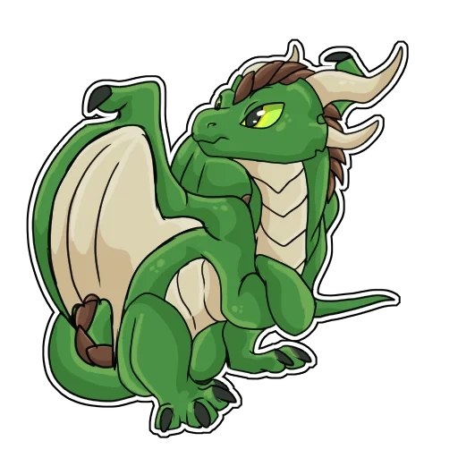 дракон, драконы милые, зеленый дракон днд