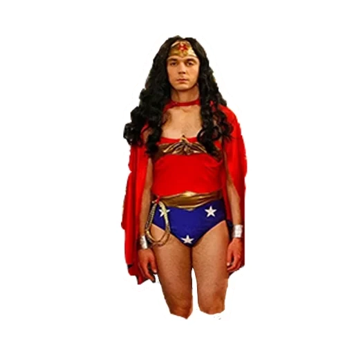 superhelden kostüm, vander wumen anzug, superfrauanzug, das kostüm des wunders einer frau ist rot, theorie der großen explosion sheldon miracle woman