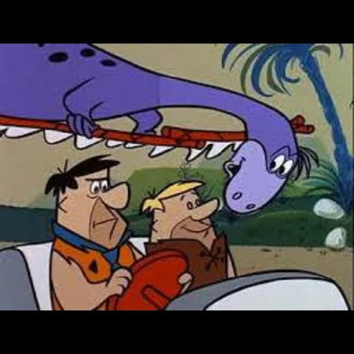 silex, dessin animé, voiture familiale flintstone, machine de série animée flintstone, la clôture d'ouverture de flintstones