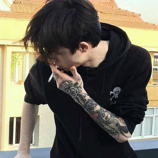 emboi, emo cara, menino tatuado, cara tatuado, estética do menino mau coreano