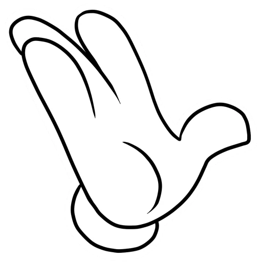 hand, finger, handsymbol, handfläche von mickey mouse, die finger der mickey mouse