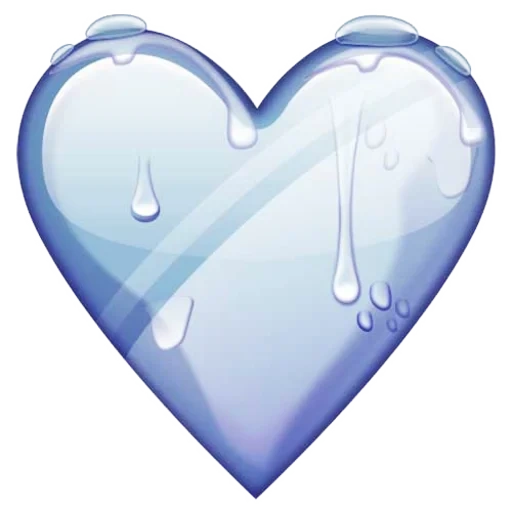 синее сердце, сердце голубое, прозрачное сердце, эмоджи белое сердце, сердце воды прозрачном фоне