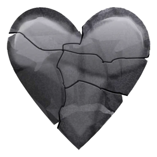 coração preto, o coração é frágil, coração partido, coração com uma rachadura, um coração partido