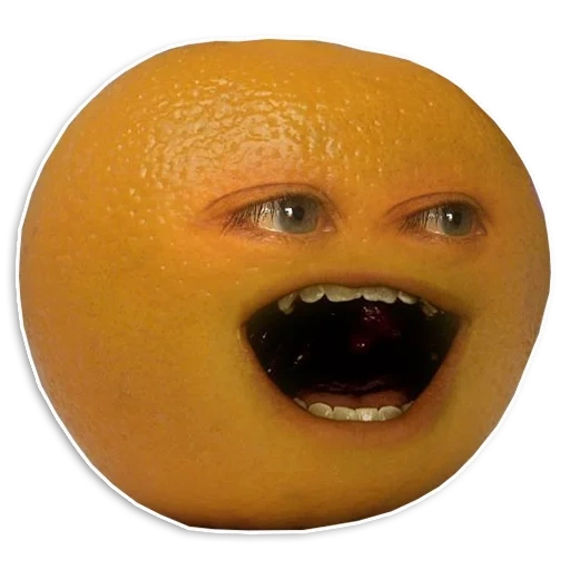 die böse orange, ärgerlicher orangenpfirsich, die böse orange orange
