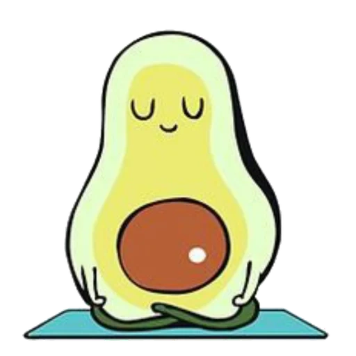 Avocado Yoga Sticker by Huebucket