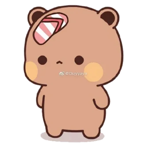 anime cute, kawaii drawings, cute drawings, cute animals, bear is sweet