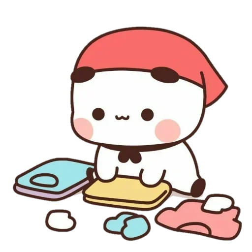 kawaii, panda es un dibujo dulce, lindos dibujos de kawaii, los dibujos de panda son lindos, quien es durazno y quién es goma