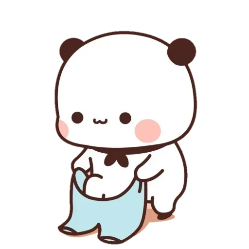 kawaii, os desenhos são fofos, desenhos fofos de chibi, panda é um desenho doce, desenhos leves panda fofa