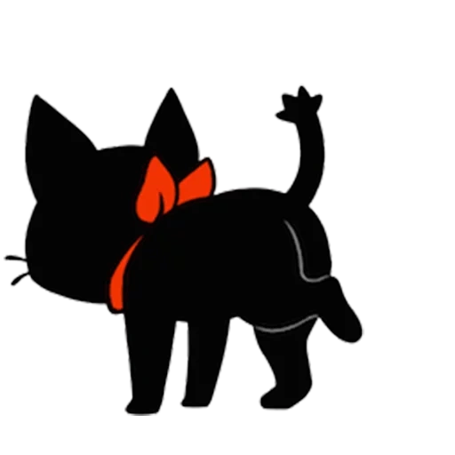 gamercat, installation, the cat is black, cat silhouette, black kitten with a bow