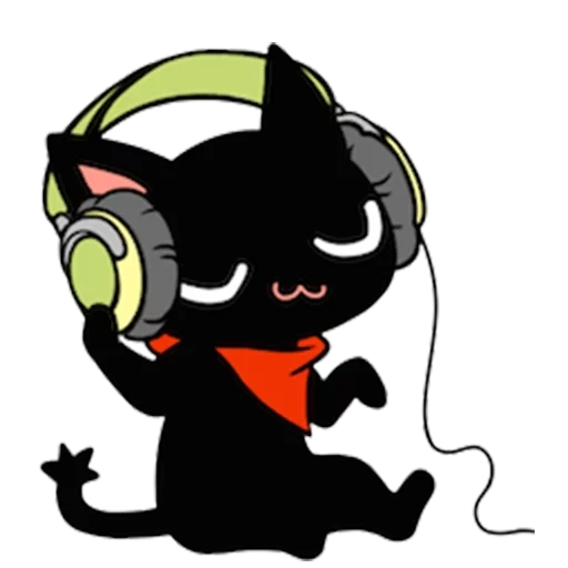 pemain permainan kucing, earphone kucing, gamercat avatar, earphone cat, gif cat earphone