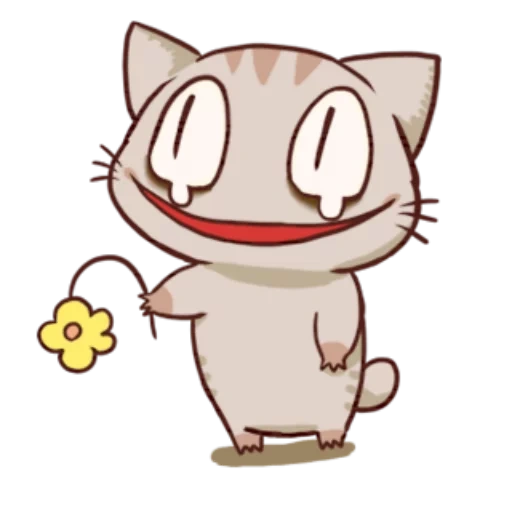 viande, chats, chats anime, chat anime smiley, cats de dessins animés mignons