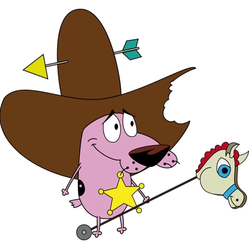 cartoon mut, der mut ist ein feige hund, amerikanischer cowboy, erfundener charakter, amerikanischer hund cartoon cowboy