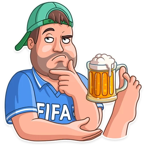 watsap sepak bola, pria dengan bir berjanggut, bar bir afonya krasnodare, bir vektor wajah tersenyum