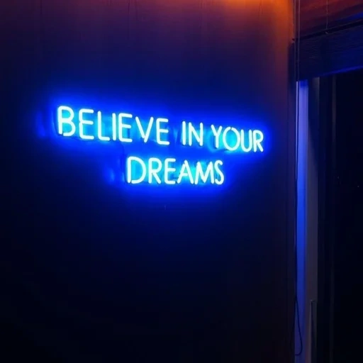 von neon, neon biru, tanda neon, neon frase dream, neon sign sweet dreams