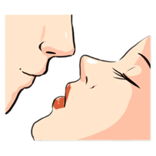 kiss, поцелуй, рисунок, целуются губы, техника поцелуя