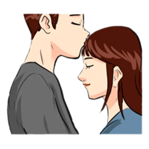 imagen, beso, la pareja se enamoró de un beso