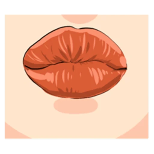 berciuman, ilustrasi bibir, garis bibir merah