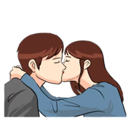 diagram, sepasang, berciuman