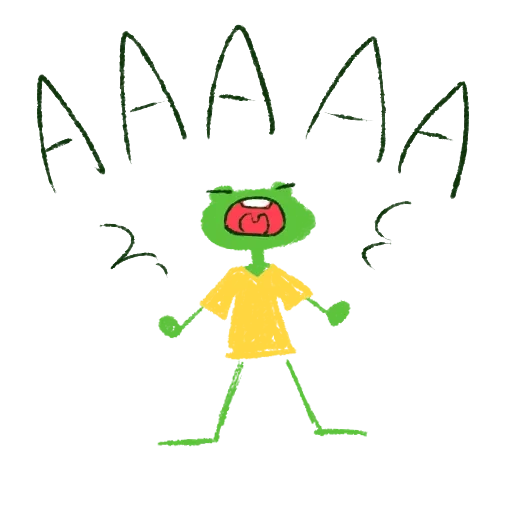 figure, frog, thin frog, wahaha frog, frog friendship sticker