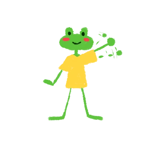 frosch, frosch ist ein charakter, grüner frosch, der frosch ist klein, kleiner frosch