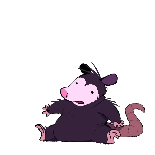 jouets, l'art de l'opossum, rat strip, cartoon d'opossum, dessins animés de souris