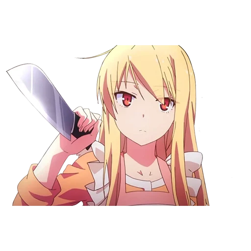 sakuraso, mashiro shiina, anime sakuraso, sina masiro con un cuchillo, el anime de gato sakuraso