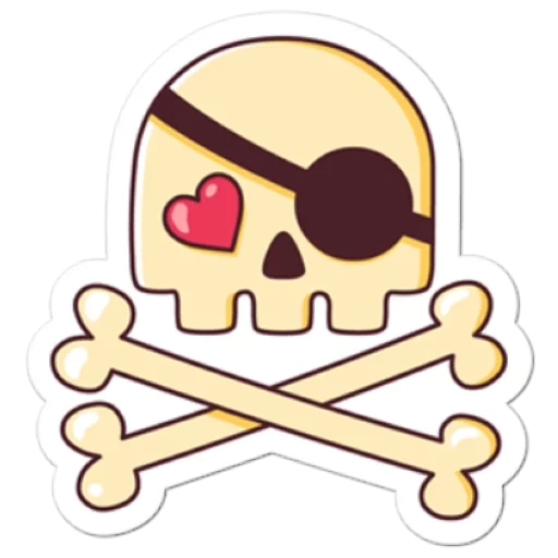 scull, chibi do crânio, crachá do crânio, clipart clupart, crânio pirata