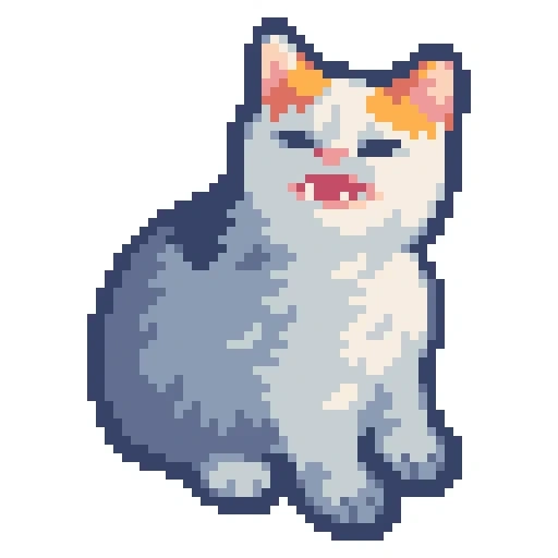 кот пиксельный, пиксельные коты, пиксельный котик, пиксельные котята, пиксельный котик ножом