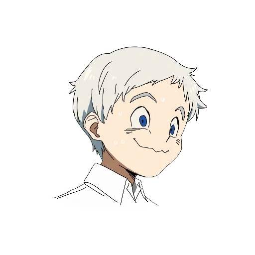 anime drawings, anime characters, the promised neverland rei, the promised neverland is norman, norman promised nonsense with a white background
