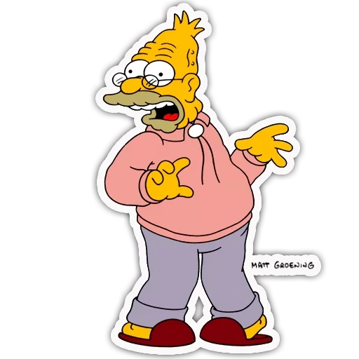 the grandfather of the simpsons, the grandfather of the simpsons, abraham simpson, simpson characters, characters of the simpsons