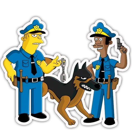 the simpsons, clancy vegam, officer simpson, the simpsons spryfield police department, wigham a simpsons policeman