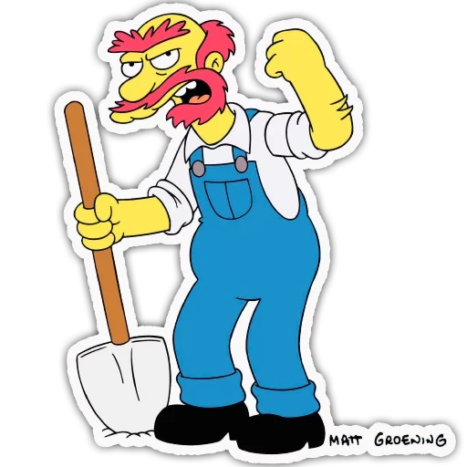 les simpsons, willy simpsons, personnages simpson, gardener simpsons willy, jardinier willy simpsons