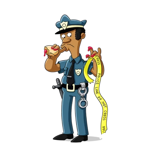 link, patrol, oficial de policía de simpson, policía caricatura policía