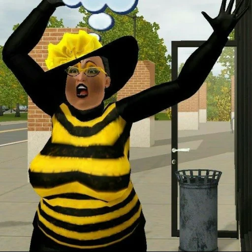 sims meme, die sims, die sims 4, das kostüm der bienen ist sting, bienenkostüm für einen mann