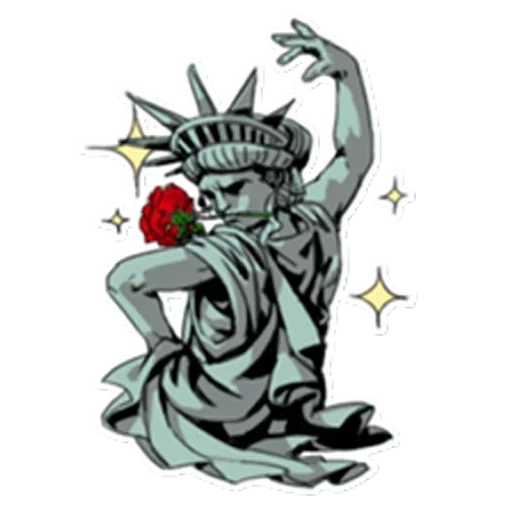 goddess, statue de la liberté tatouée, satire de la statue de la liberté, statue de la liberté à new york, croquis tatouage statue de la liberté