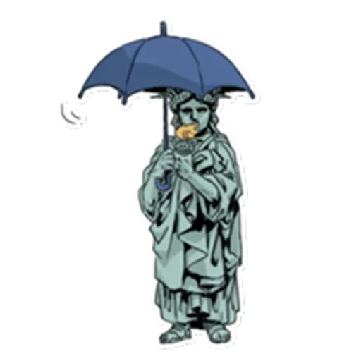 humano, emil cbd, cartoon guarda chuva, caracteres cyberpank, um homem com um guarda chuva preto