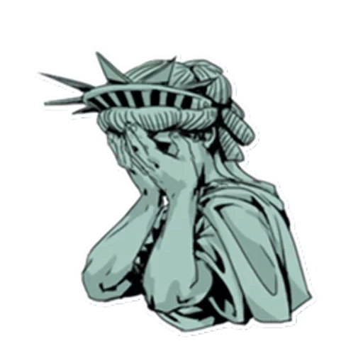 cartoon, lady liberty, heartlessness, statue of liberty, the crying statue of liberty