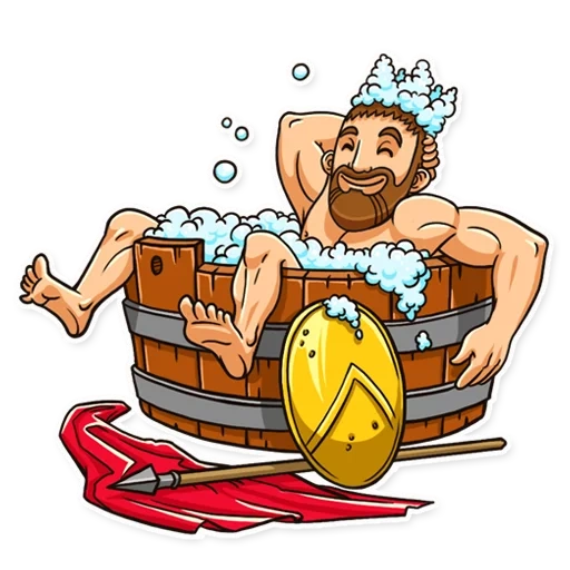 sparta, geralt, toon in der badewanne