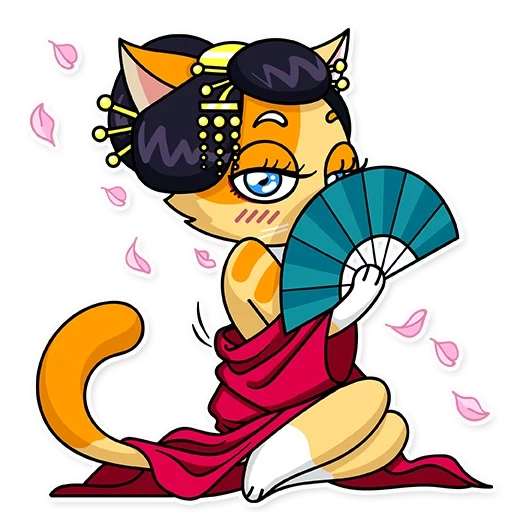 kate cat, kucing geisha, kucing cakar, kucing geisha kimono, nico robin geisha