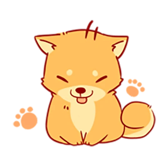 chat, dessiner, siba inu chibi, shiba inu chibi, dessins kawaii mignons