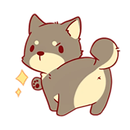 adorabile, shiba inu, cane di mare chibi