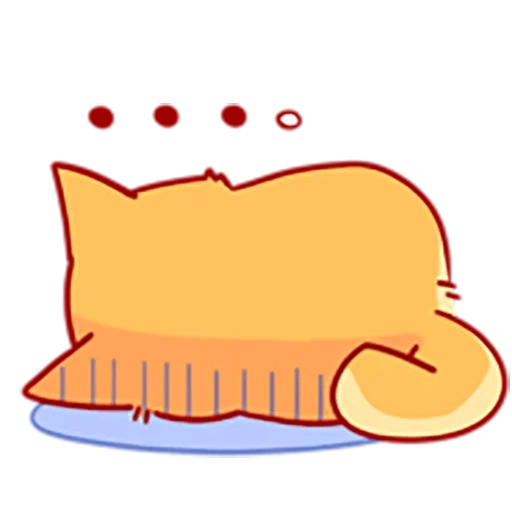 chat, chibi cat dort, dessins mignons, anime ottoman de chat, chats kawaii mignons