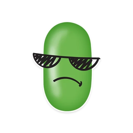 brille, anti-stress, smiley brille, die iconbrille ist grün, cool als gurken idiom